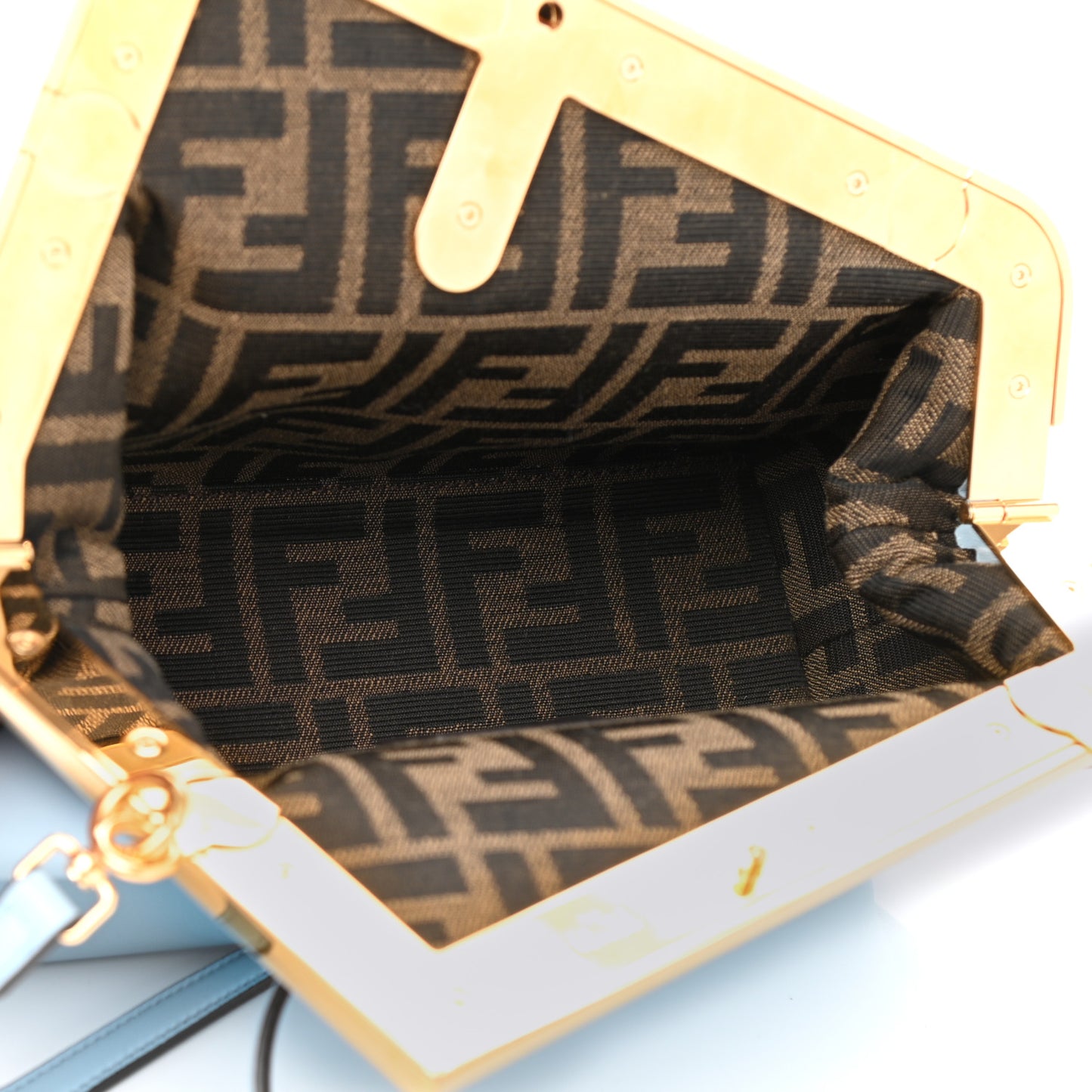 Shiny Nappa Small Fendi First Azzurro Baby