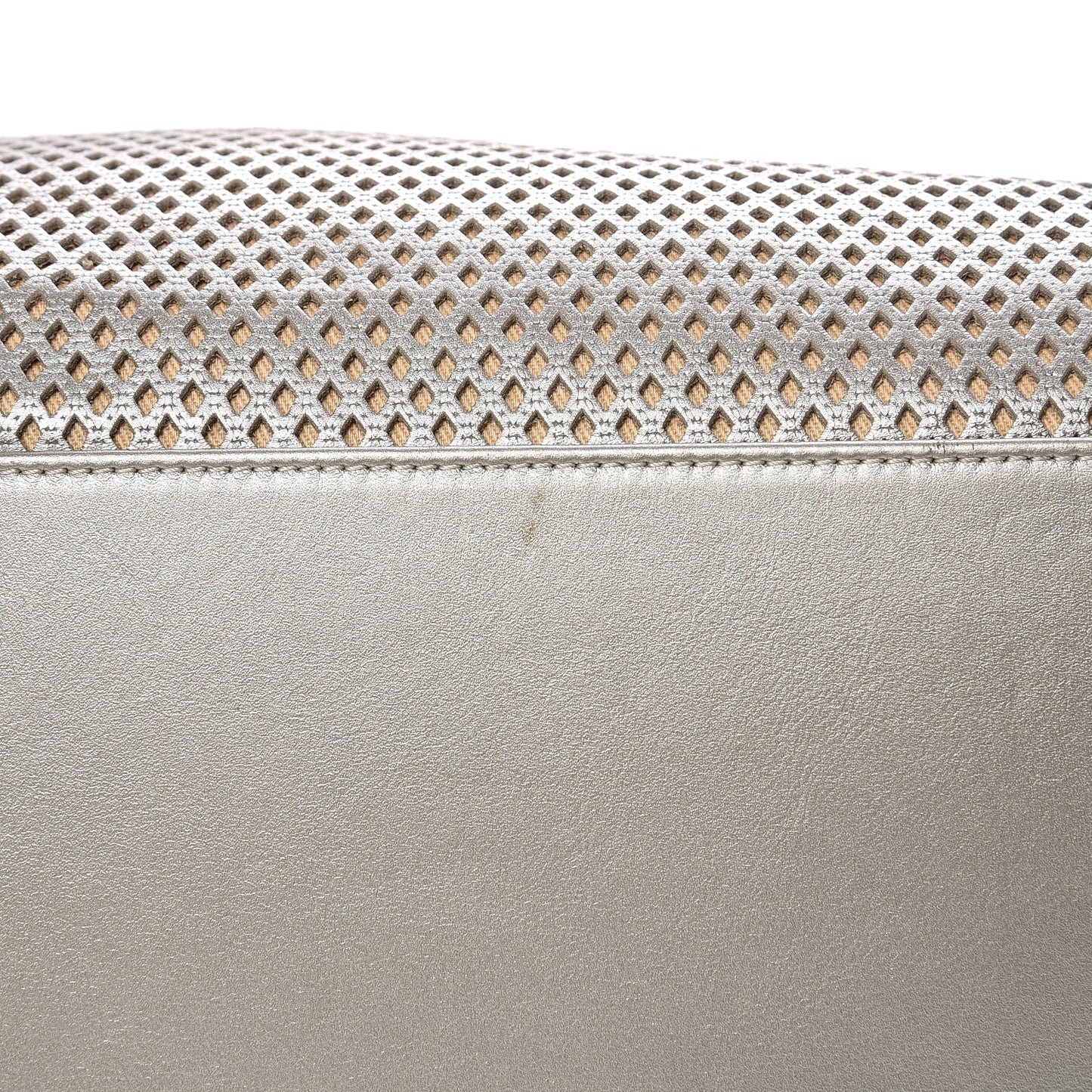 Metallic Calfskin Perforated Up In The Air Tote Silver