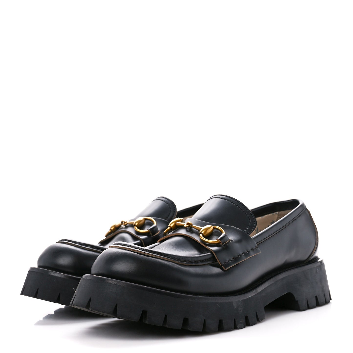 Cordovan Lux Womens Harald Horsebit 25mm Platform Loafers 38 Black