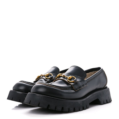 Gucci Cordovan Lux Womens Harald Horsebit 25mm Platform Loafers 38 Black 3 of 10