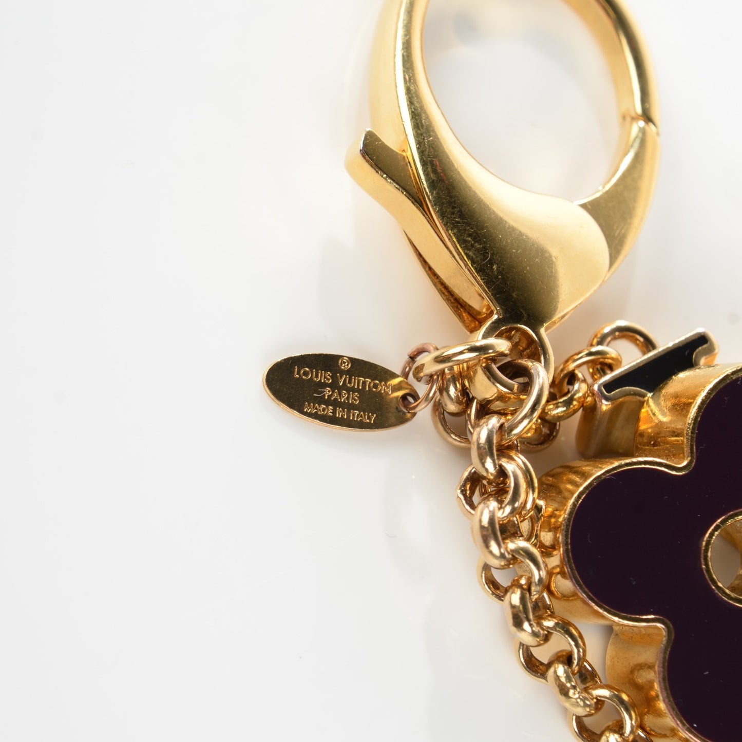 Fleur De Monogram Bag Charm Dore