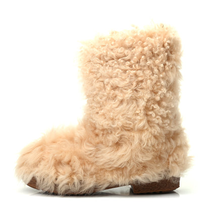 Saint Laurent Shearling Boots 39 Beige 1 of 7
