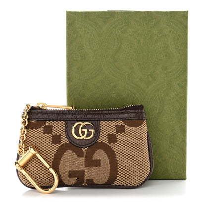 Gucci Monogram Jumbo GG Textured Dollar Calfskin Ophidia Key Case Camel Ebony New Acero 8 of 8