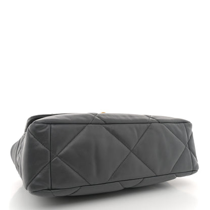 Chanel Goatskin Quilted Large Chanel 19 Flap Dark Grey 4 of 11