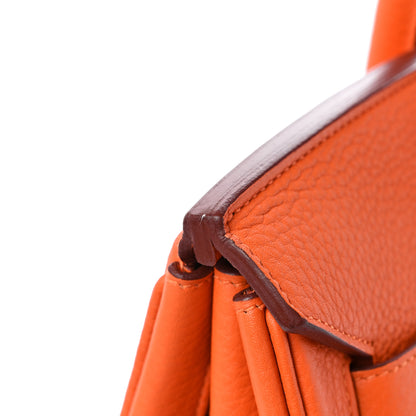 Hermes Taurillon Clemence Birkin 35 Orange 12 of 13