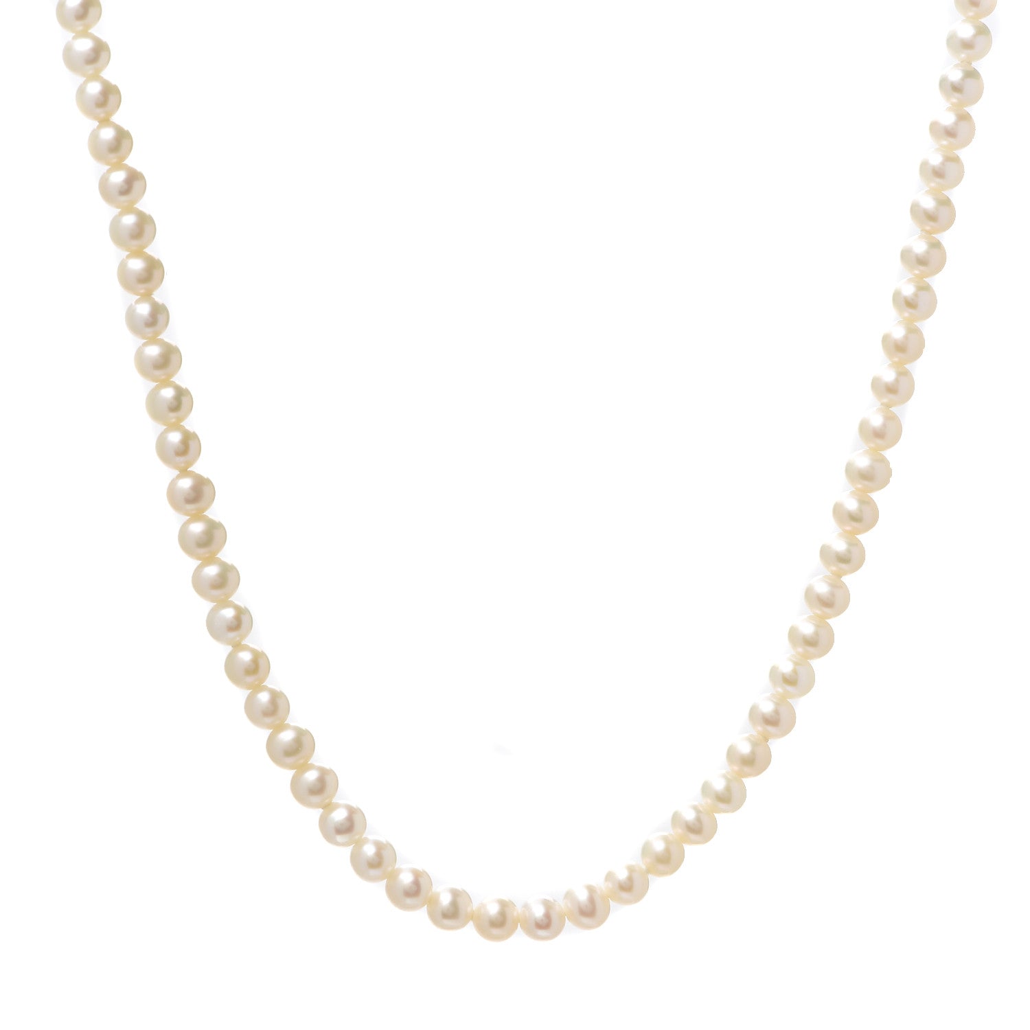 Tiffany Sterling Silver Pearl 5-6mm Ziegfeld Necklace 1 of 6