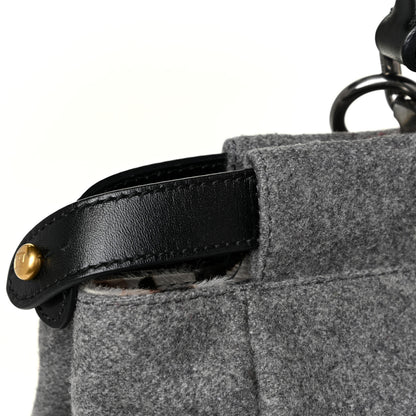 Fendi Flannel Large Peekaboo Iconic Satchel Grey 10 of 13