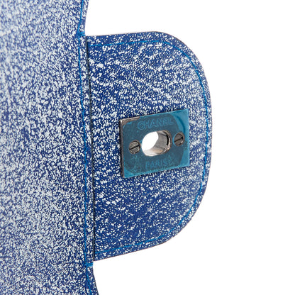 Chanel Crackled Calfskin Jumbo Double Flap Blue 7 of 12