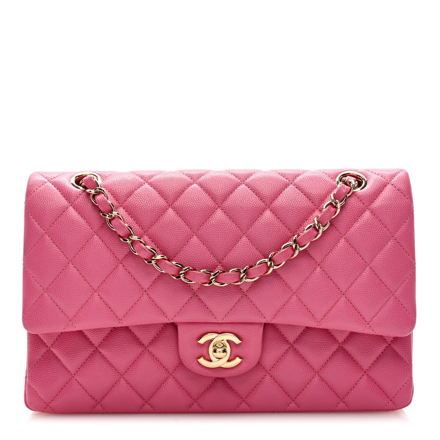 Chanel Caviar Quilted Medium Double Flap Pink 1 of 9