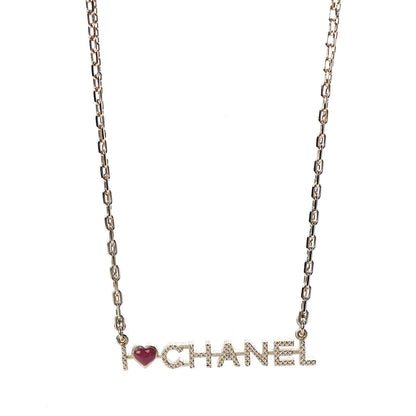 Chanel Quilted I Heart Logo Necklace Gold 4 of 6