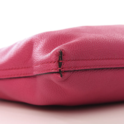 Gucci Pebbled Calfskin Medium Logo Portfolio Clutch Box Pink Green 5 of 9