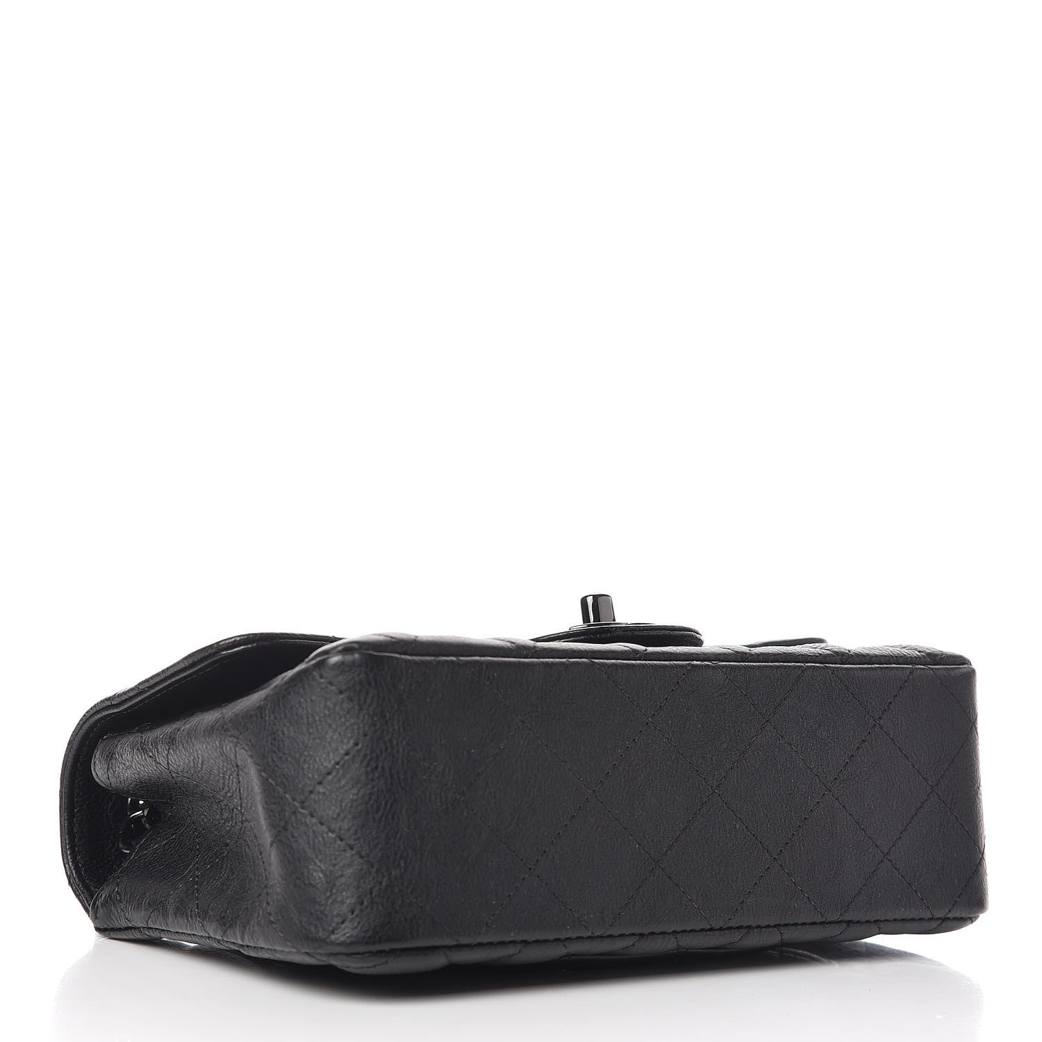 Chanel Crumpled Calfskin Quilted Mini Rectangular Flap So Black 4 of 12