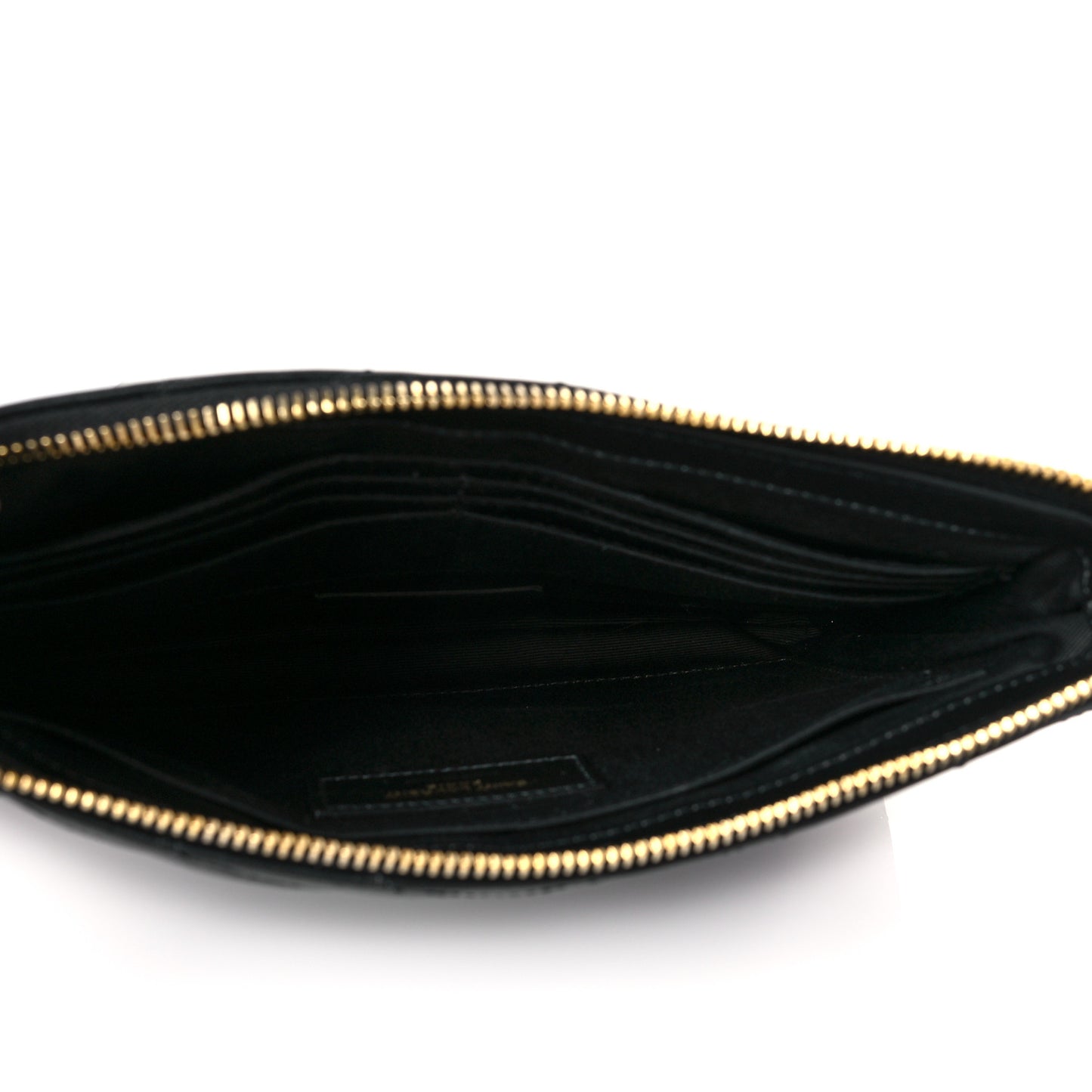 Calfskin Matelasse Chevron Monogram A5 Wristlet Black