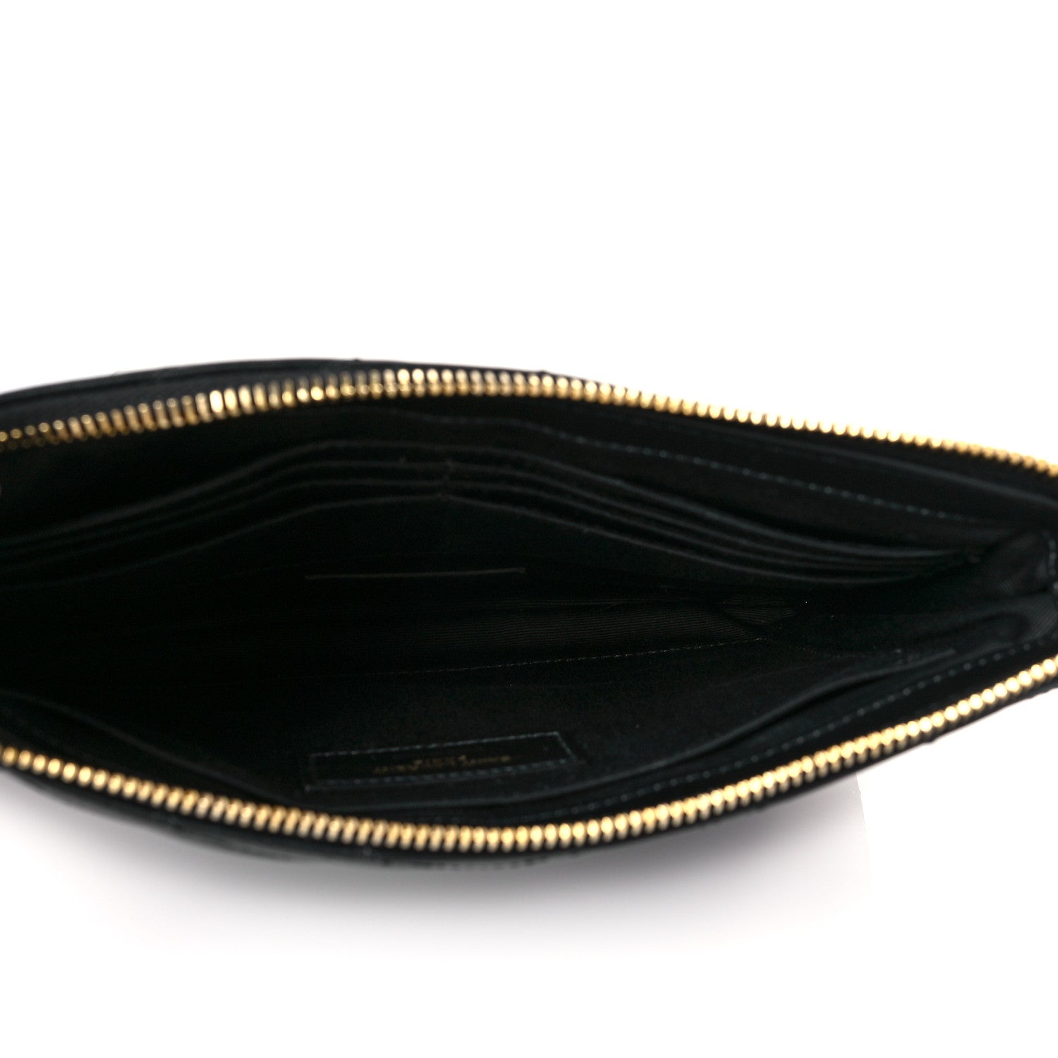 Saint Laurent Calfskin Matelasse Chevron Monogram A5 Wristlet Black 5 of 11