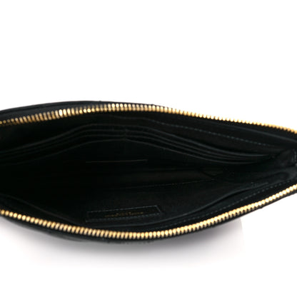 Saint Laurent Calfskin Matelasse Chevron Monogram A5 Wristlet Black 5 of 11
