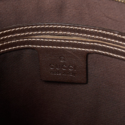Gucci GG Supreme Monogram Selleria Calfskin Small Flat Side Zip Messenger Bag Beige Ebony Cocoa Dark Chocolate 6 of 11