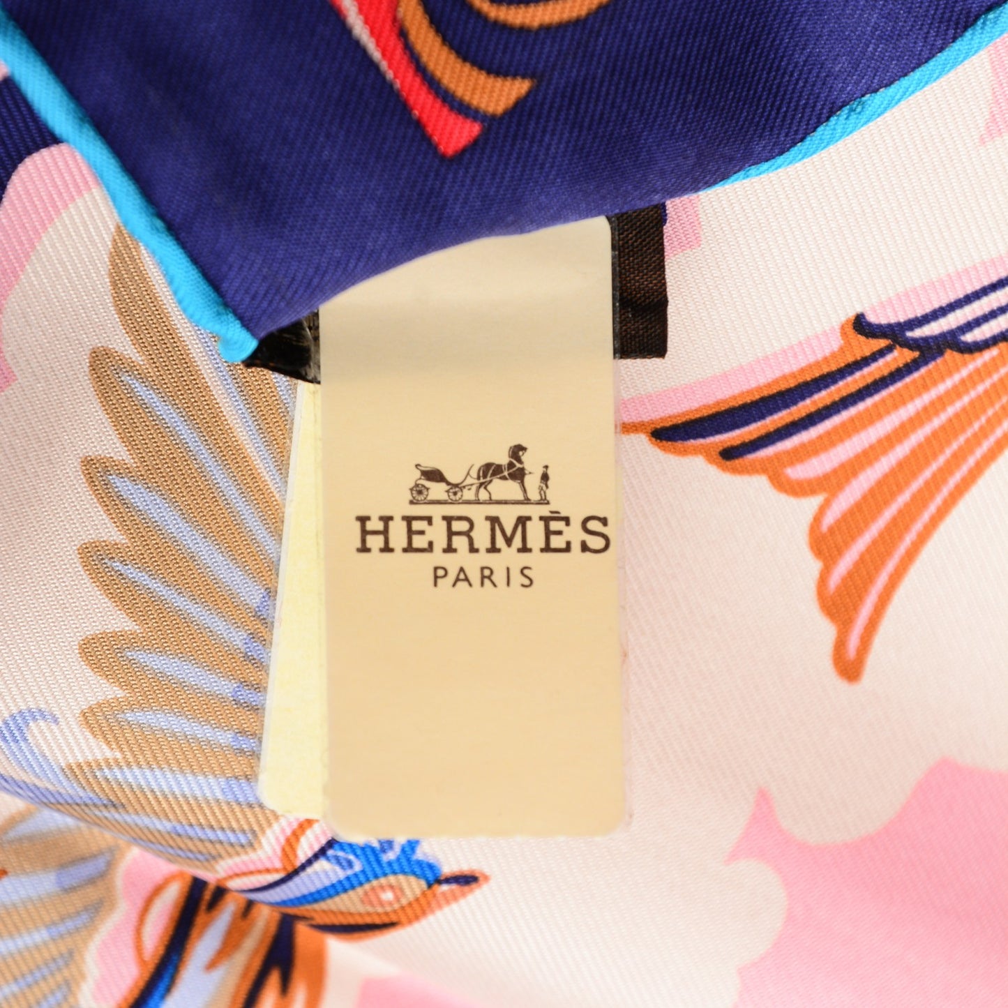 Silk De la Mer Au Ciel Scarf 90 Marron Vieux Rose Bleu