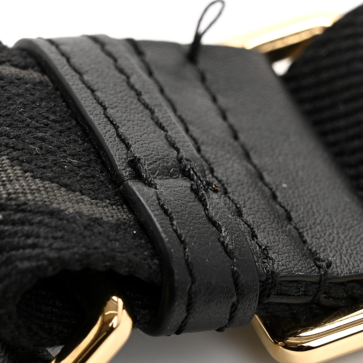 Calfskin Jacquard Webbing Anagram Strap Black