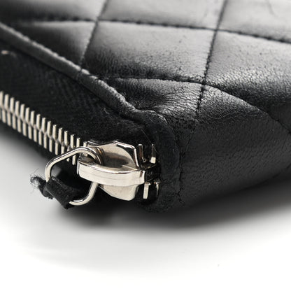 Chanel Lambskin Quilted Large Gusset Zip Around Wallet Black 9 of 18