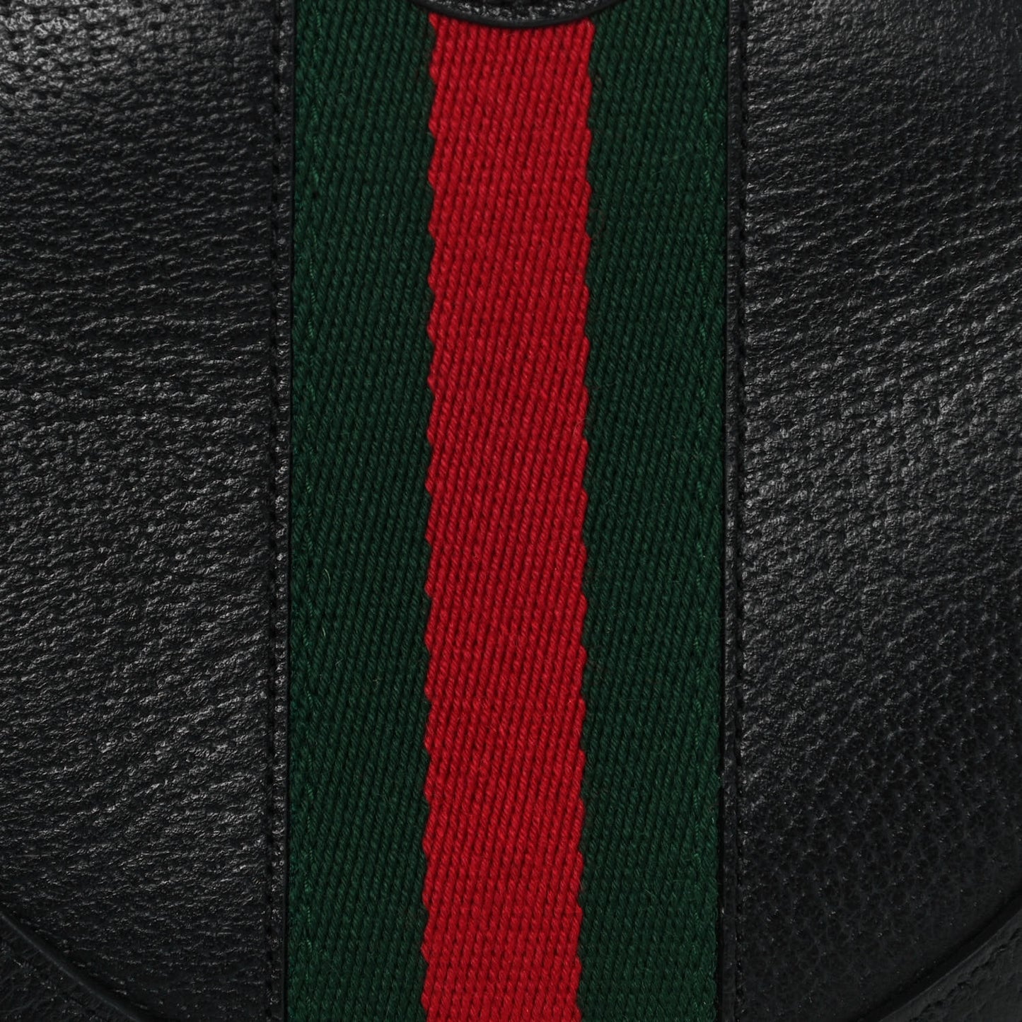 Grained Calfskin Web Mini Ophidia Round Backpack Black