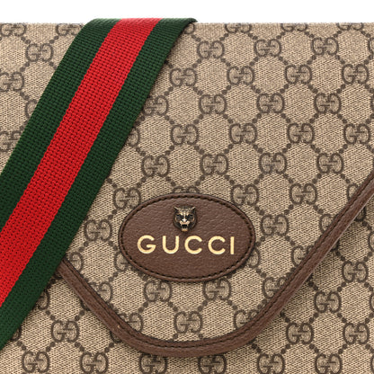 Gucci GG Supreme Monogram Web Medium Neo Vintage Flap Messenger Bag Beige New Acero 8 of 13