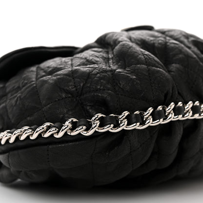 Chanel Washed Lambskin Quilted Medium Chain Around Messenger Black 9 of 10