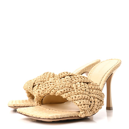 Bottega Veneta Raffia Intrecciato Lido Mule 90 Sandals 41.5 Cane Sugar 4 of 9