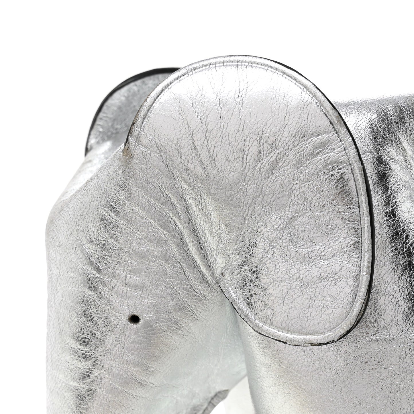 Metallic Calfskin Mini Elephant Crossbody Bag Silver