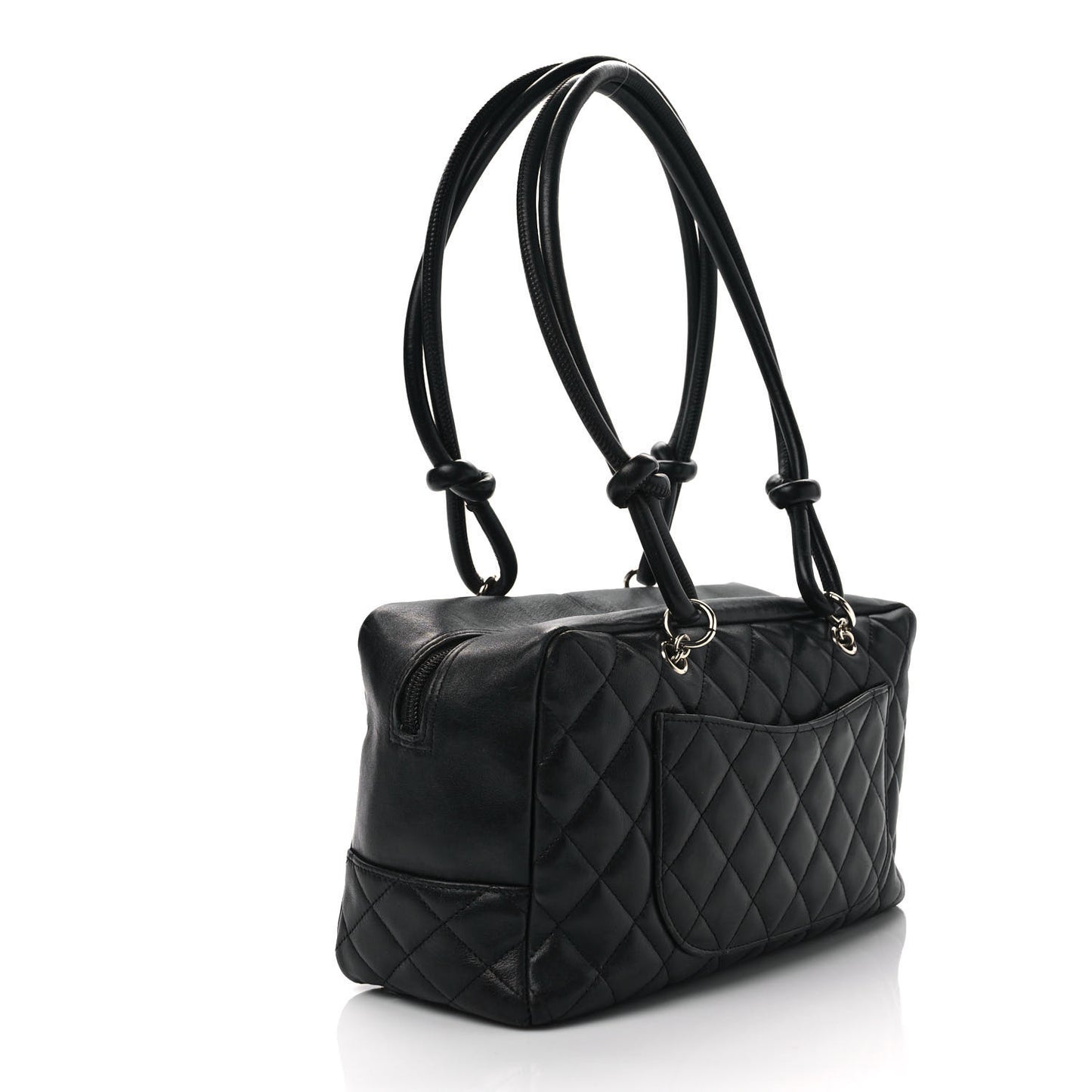 Calfskin Quilted Large Cambon Bowler Black