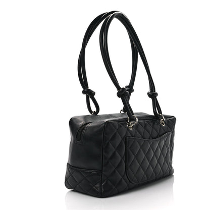 Chanel Calfskin Quilted Large Cambon Bowler Black 3 of 16