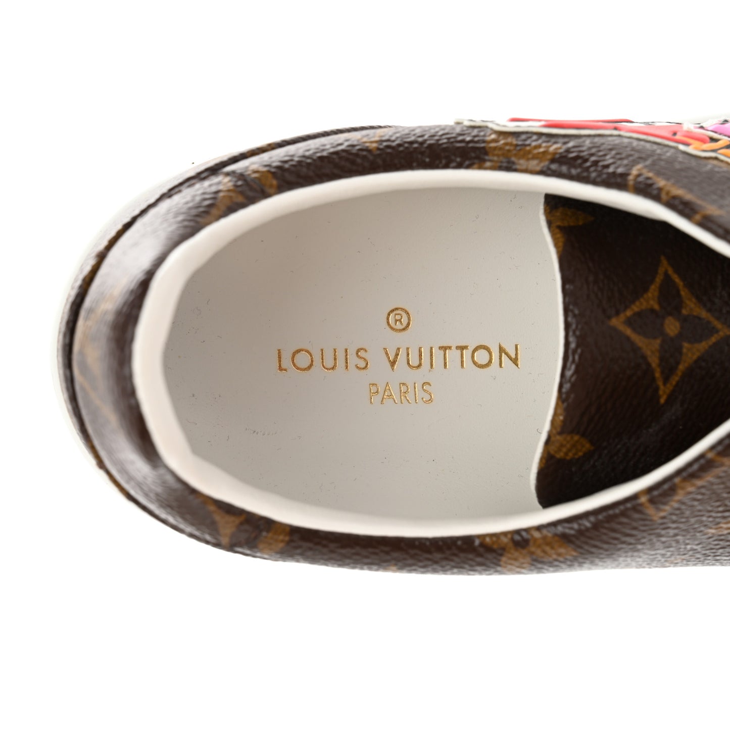 Calfskin Monogram LV Black Heart Sneakers 36 Cacao