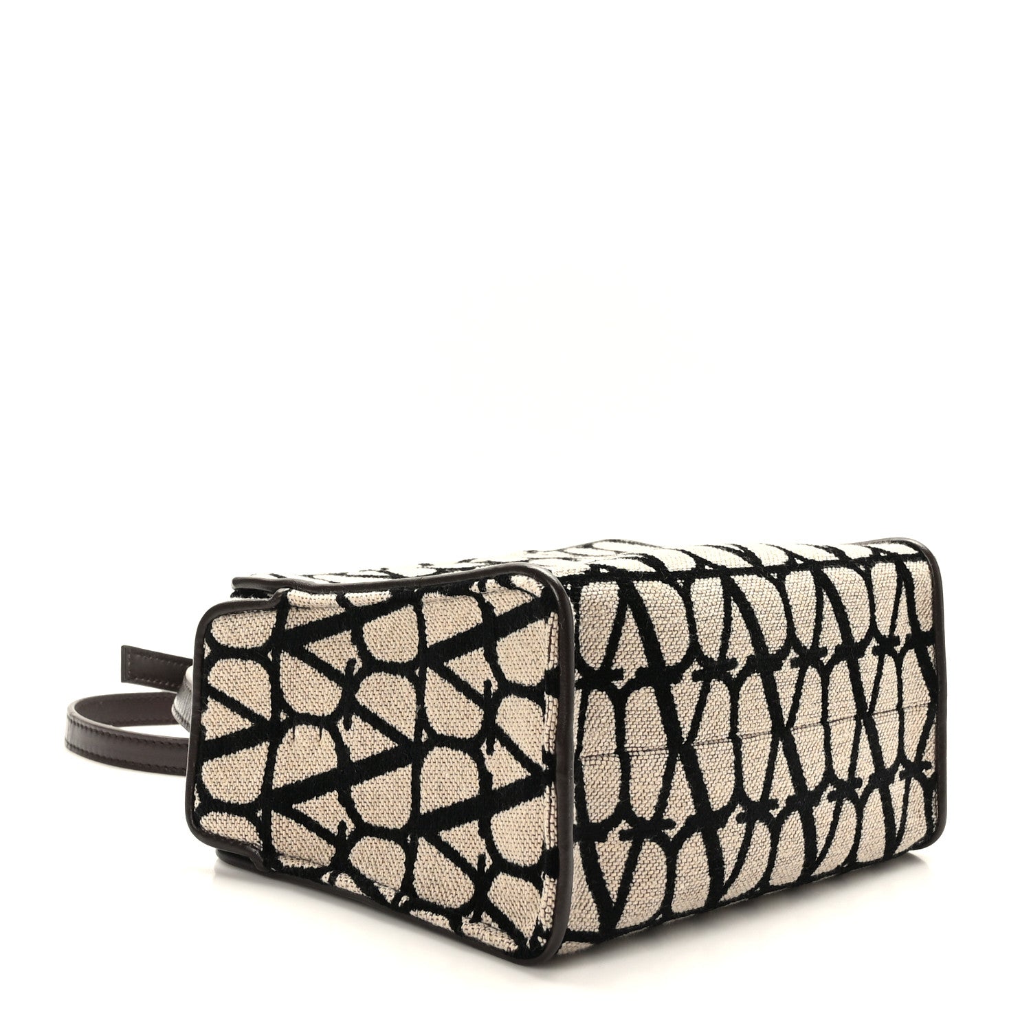 Valentino Garavani Toile Iconographe Goatskin Mini Le Troisieme Shopping Bag Naturale Black Fondant 4 of 8