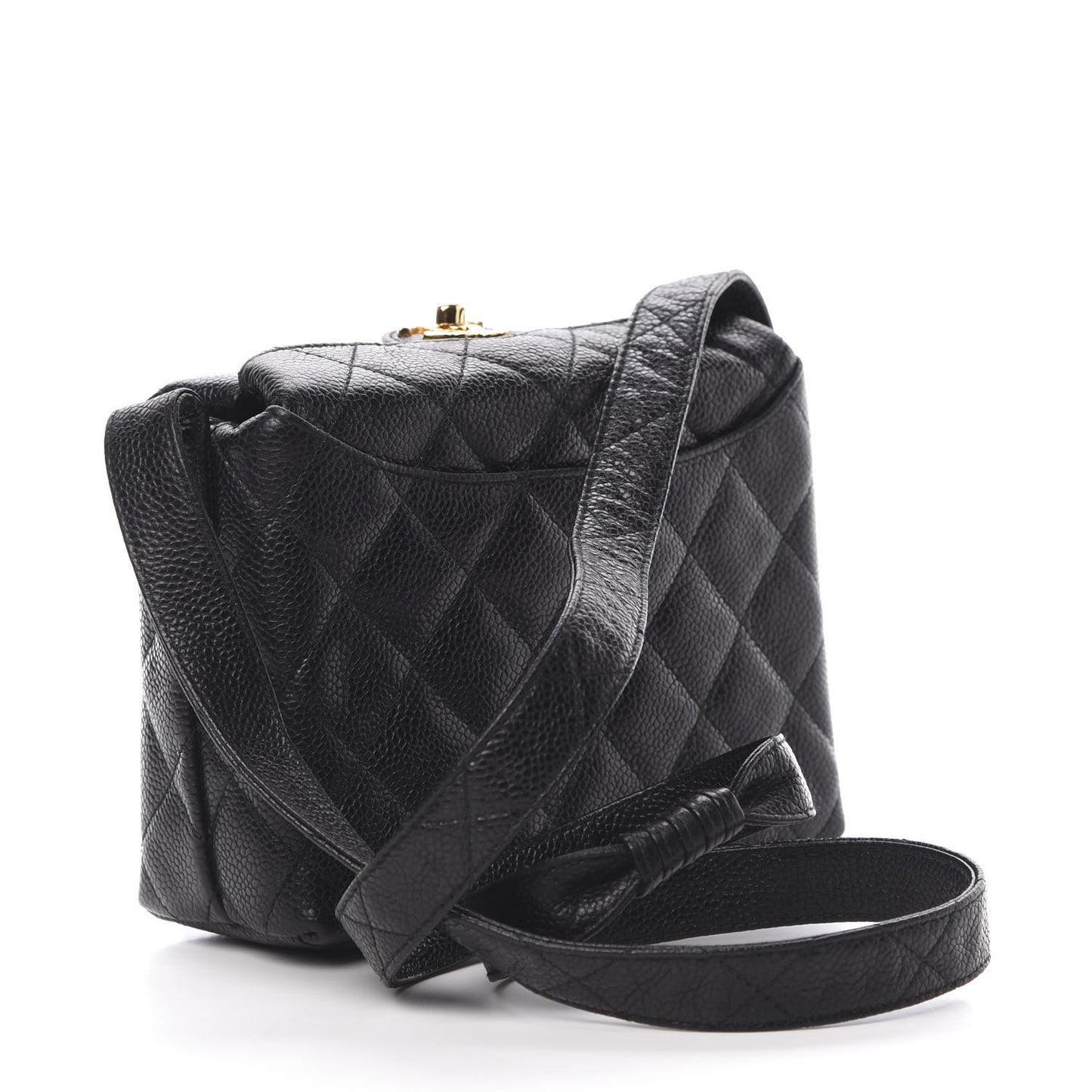 Caviar Quilted Camera Case Black