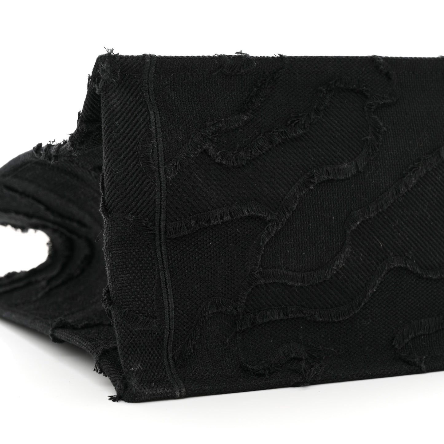 Canvas Embroidered Camouflage Book Tote Black