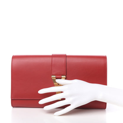 Saint Laurent Calfskin Classic Y Ligne Clutch Red 2 of 10
