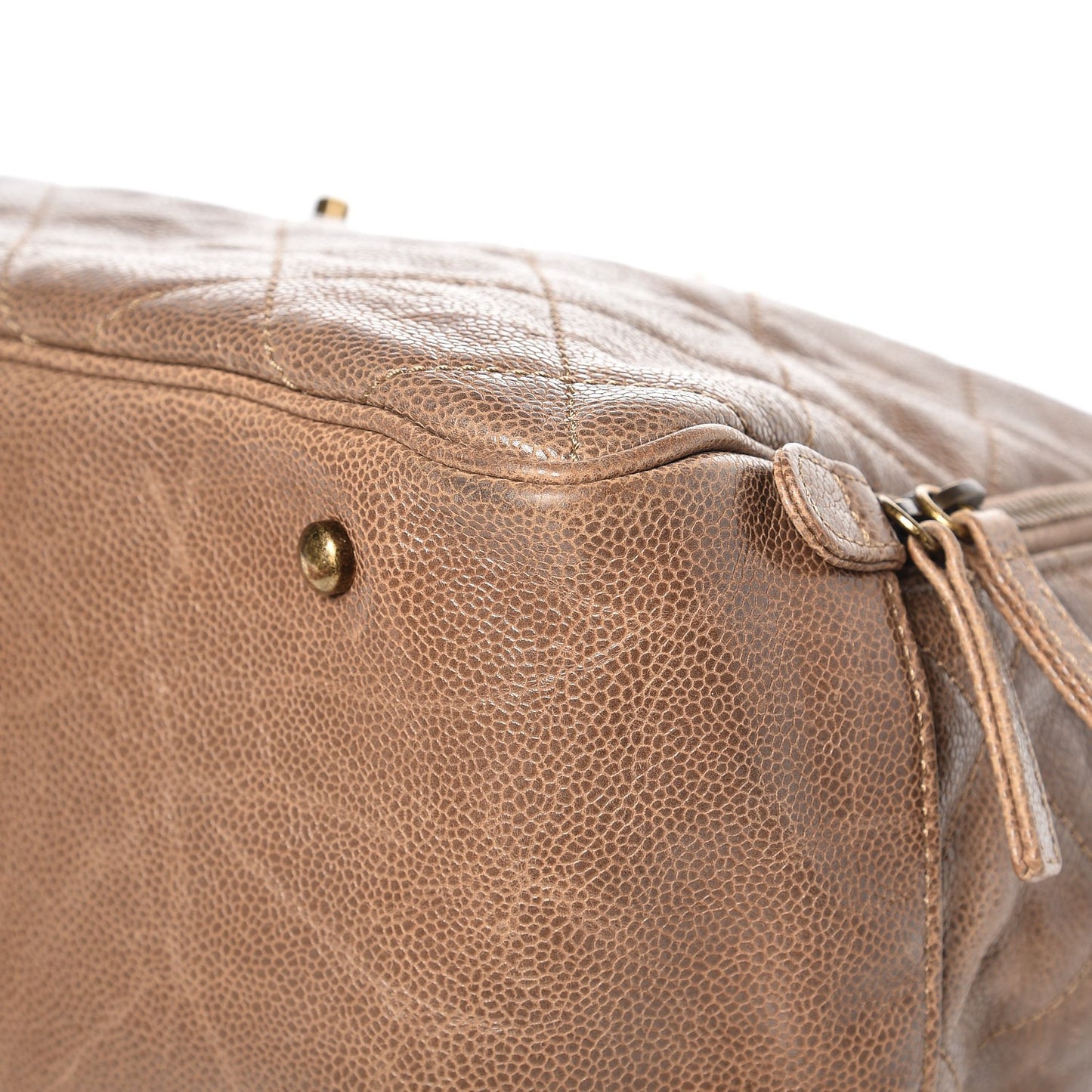 Crumpled Grained Calfskin Shiva Bowler Beige