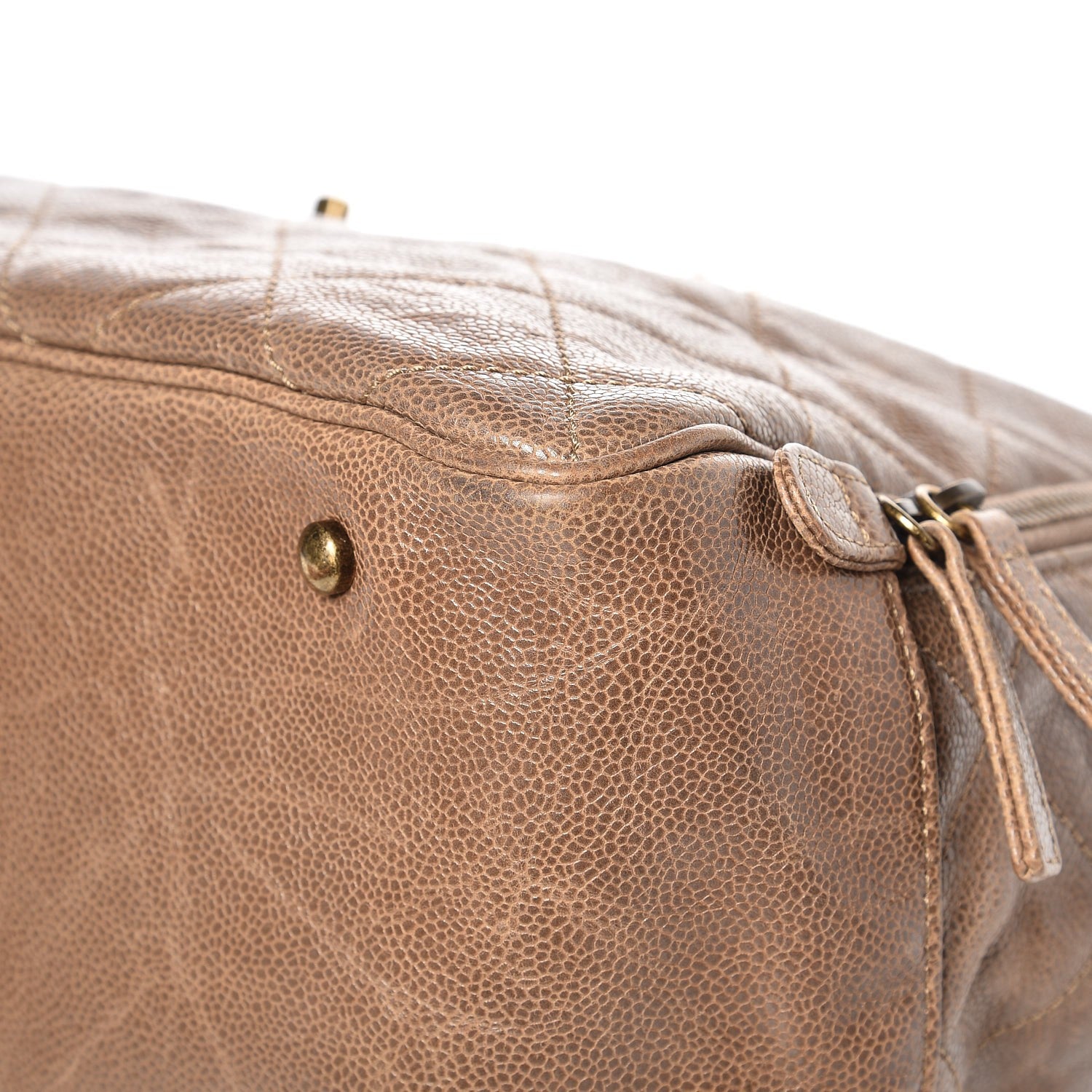 Chanel Crumpled Grained Calfskin Shiva Bowler Beige 10 of 13