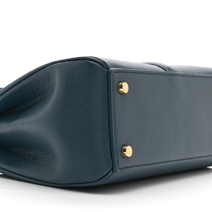 Celine Grained Calfskin Small 16 Top Handle Bag Petrol 10 of 11