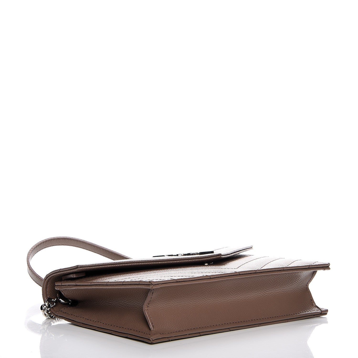 Saint Laurent Grain De Poudre Matelasse Chevron Monogram Envelope Chain Wallet Fard 4 of 10
