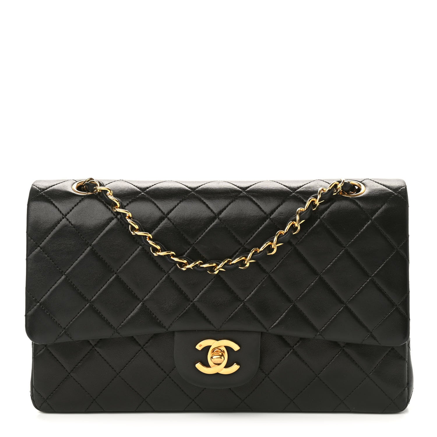 Chanel Lambskin Quilted Medium Double Flap Black 1 of 10