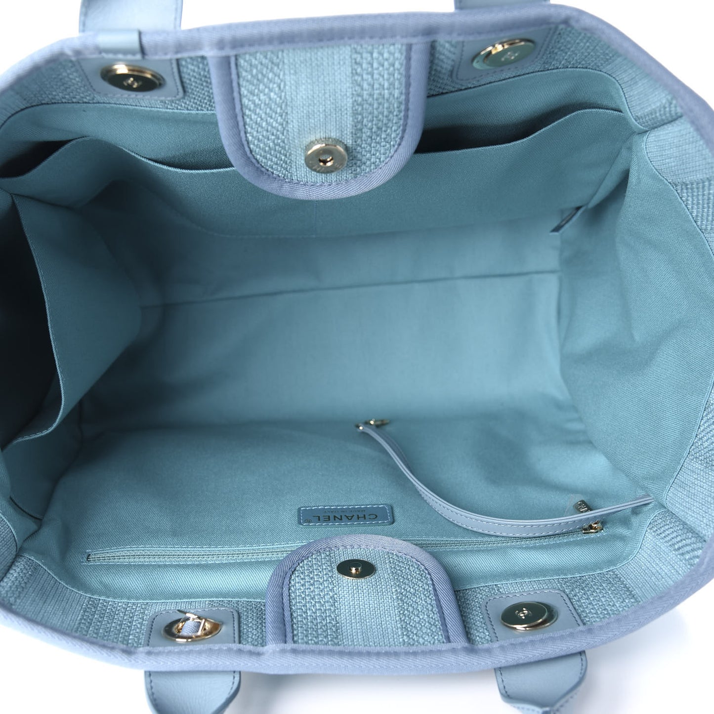 Mixed Fibers Striped Medium Deauville Tote Blue