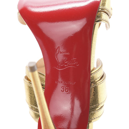 Christian Louboutin Lame Specchio Balistra 100 Slide Sandals 36 Gold 7 of 10