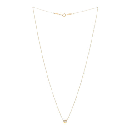 Tiffany 18K Yellow Gold Diamond Elsa Peretti 6.5mm Bean Pendant Necklace 3 of 4
