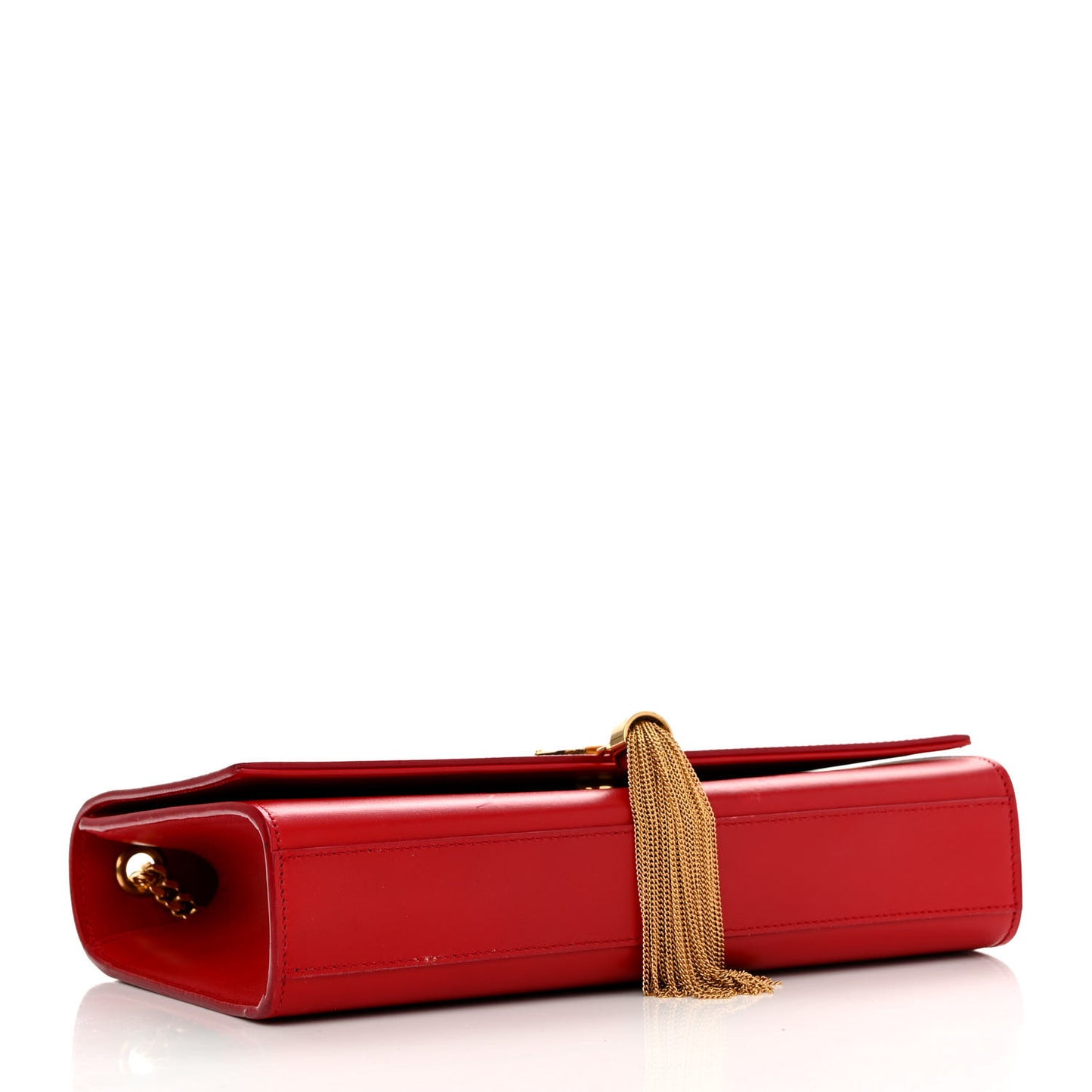 Smooth Calfskin Medium Classic Monogram Kate Tassel Satchel Lipstick Red