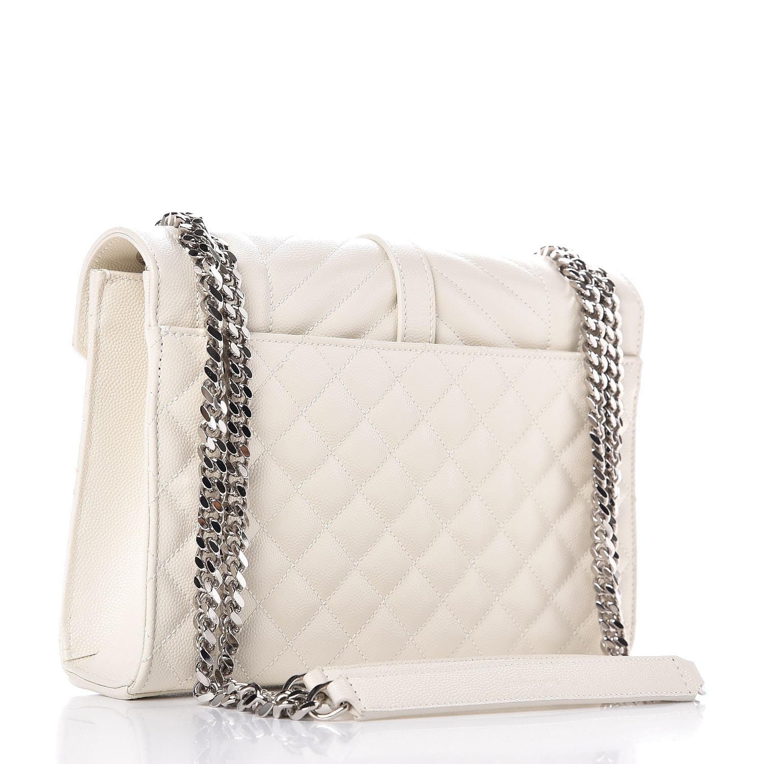 Saint Laurent Grain De Poudre Textured Mixed Matelasse Medium Triquilt Monogram Satchel Porcellana 4 of 7