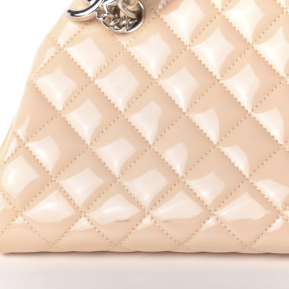 Chanel Patent Quilted Medium Just Mademoiselle Bowling Bag Beige 12 of 12