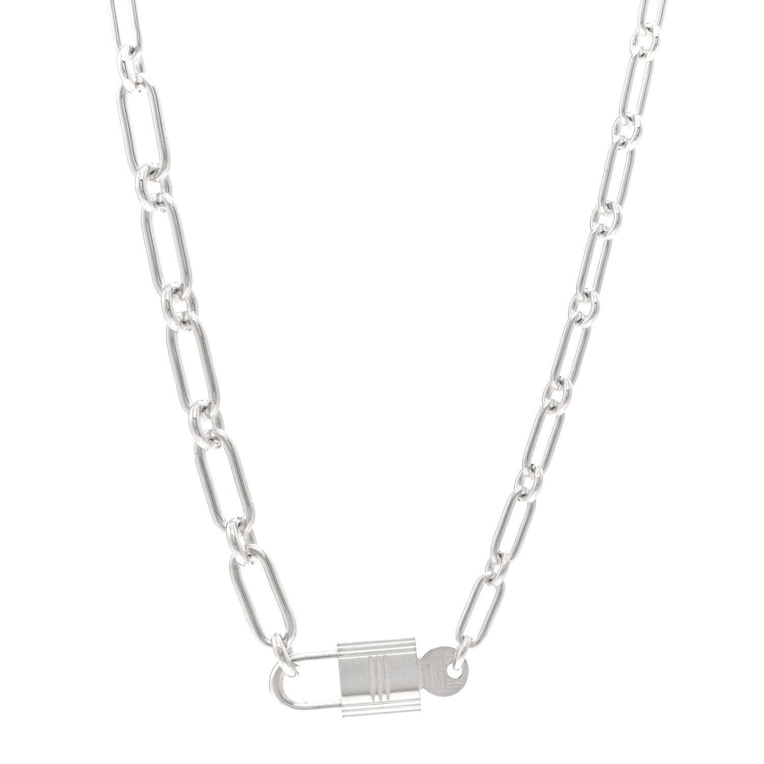 Hermes Sterling Silver Alpha Kelly Choker Necklace 1 of 5