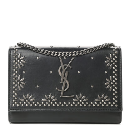 Saint Laurent Calfskin Studded Kate Satchel Black 1 of 15