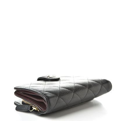 Chanel Caviar Quilted Zipped Pocket Wallet Black 4 of 12