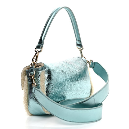 Fendi Metallic Lambskin Sheepskin Fur Re-Edition 2005-2006 Baguette Light Blue 3 of 9